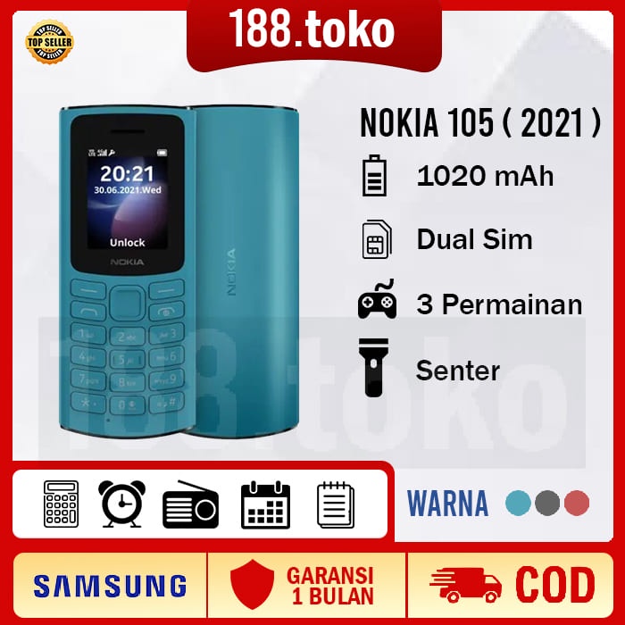 Hp Nokia 105 2021 Dual Sim Bisa Indonesia  Garansi