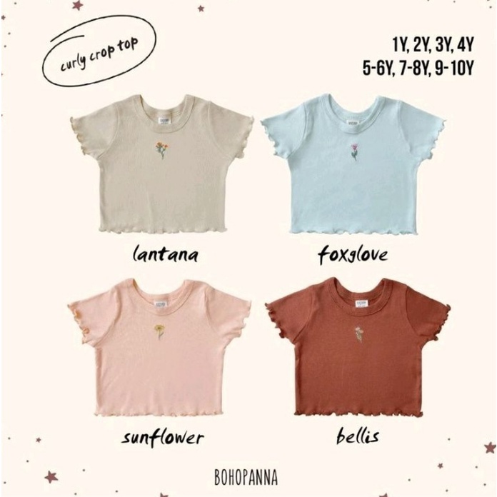 BOHOPANNA CURLY CROP TOP 1 - 4 Tahun (Kaos Anak) CBKS Part 2 SO