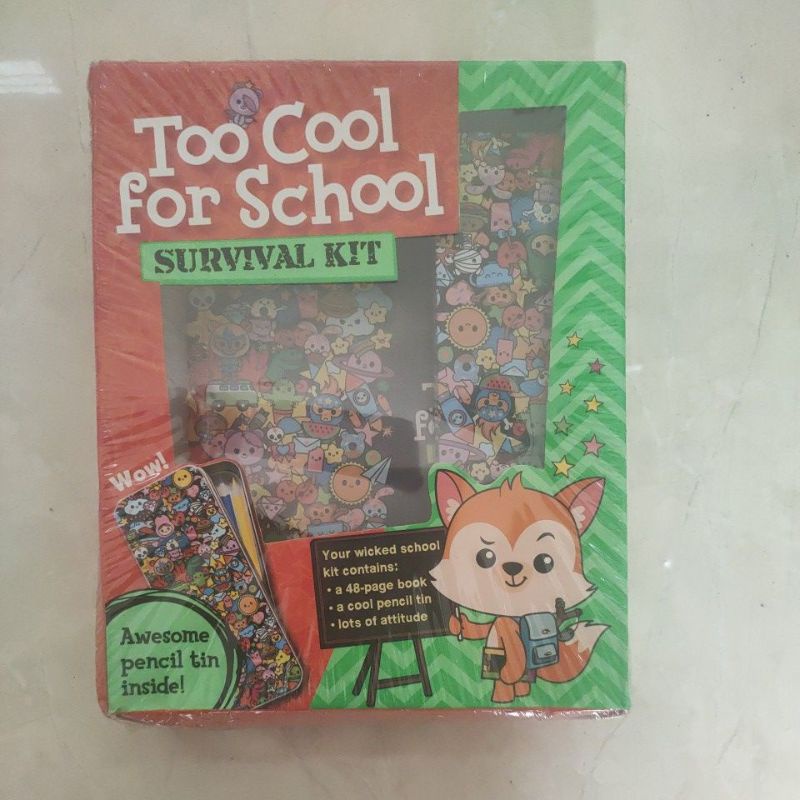 

too cool for school stationery set pencil case color pencil notes stickers