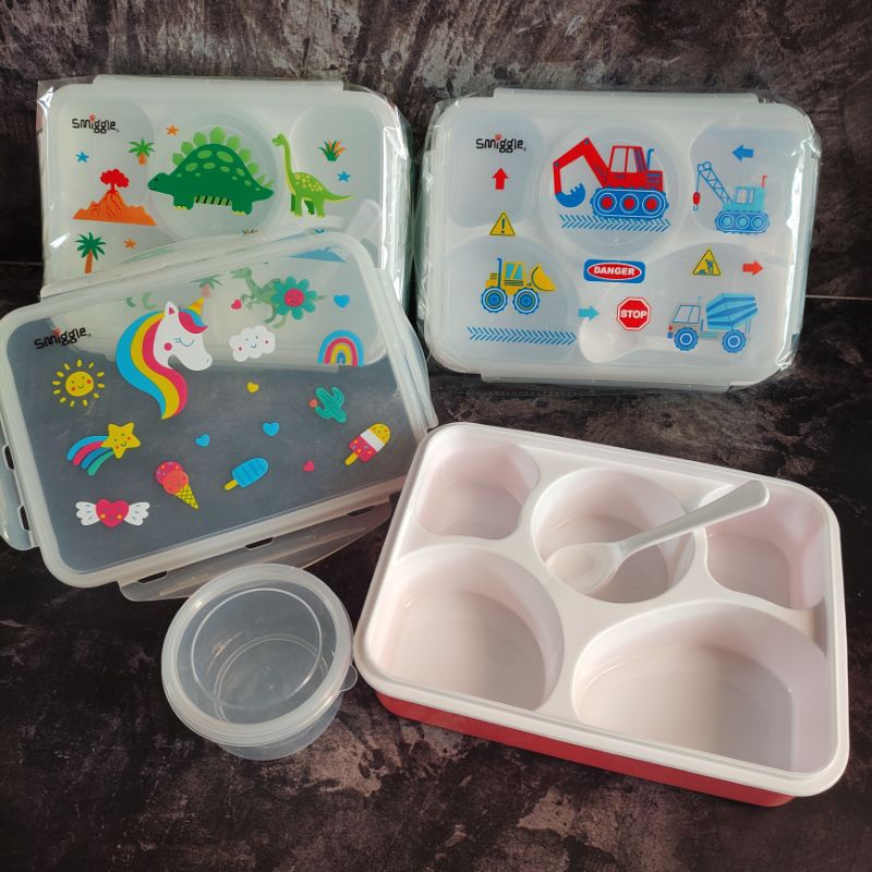 smiggle premium lunchbox sekat 5 tempat bekal