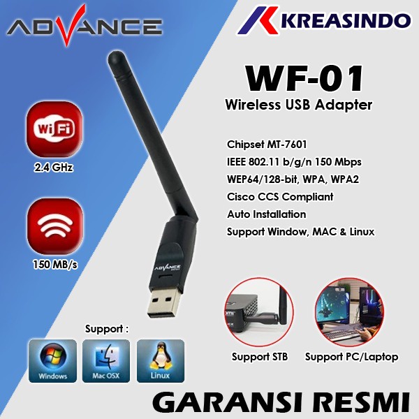 ADVANCE WF01 / WF-01 USB Dongle Wifi Wireless Usb Adapter Receiver