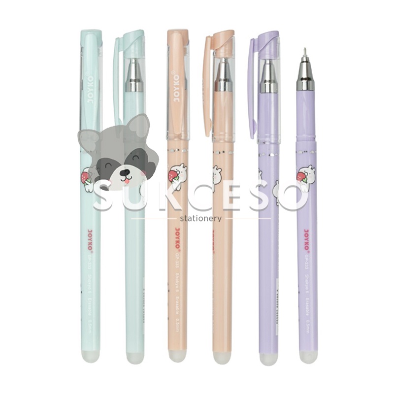 

LUSINAN Joyko Gel Pen 0.5 GP-333 Shokyo 6 / Erasable Gel Pen Pulpen Bisa Dihapus