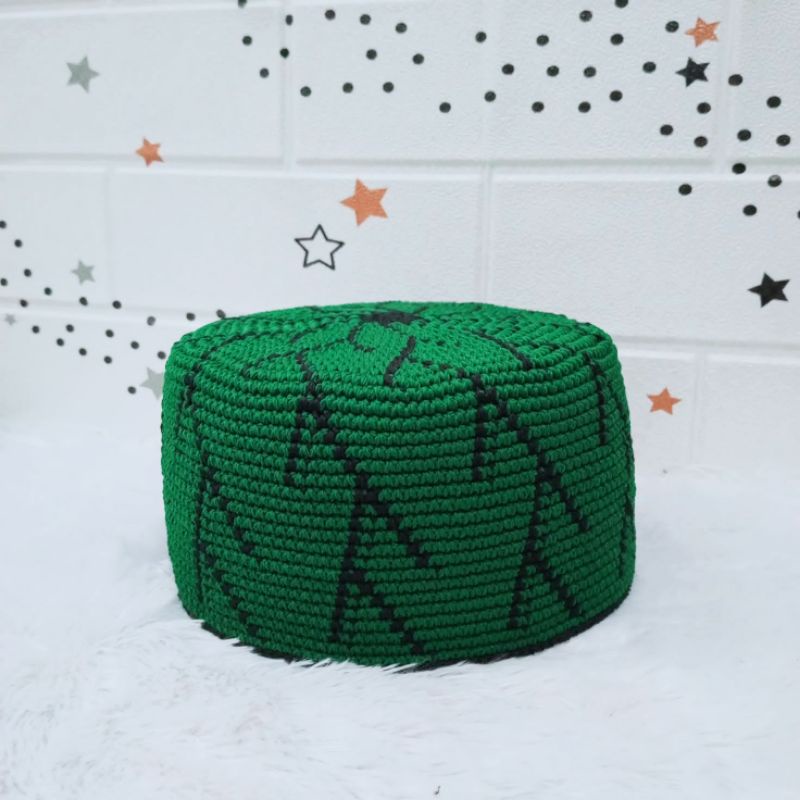 KOPIAH RAJUT HANDMADE MOTIF AKAR PECI RAJUT HANDMADE SONGKOK NASIONAL PECIS KUPLUK PECI ANAK KOPYAH 