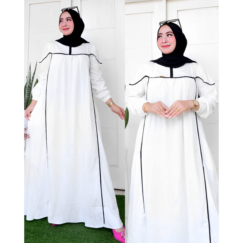 ayunda syarii ceruty bebydoll premium /gamis  muslim jumbo bahan seruty  modern dan modis