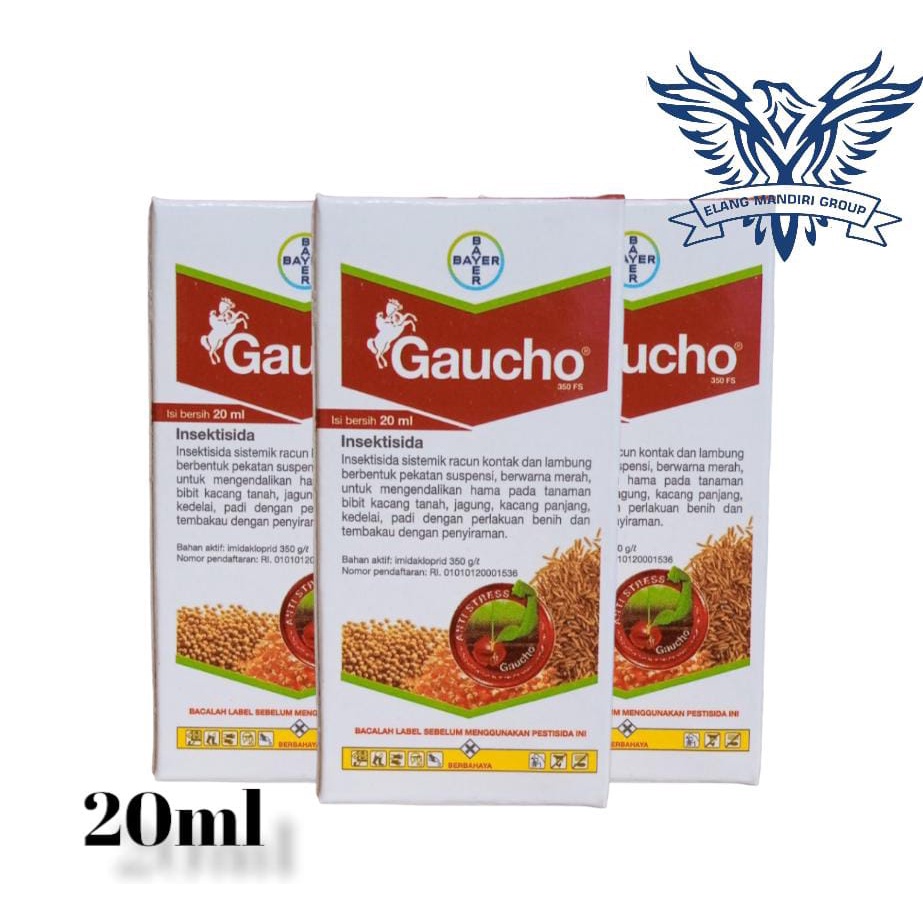 INSEKTISIDA GAUCHO 20ML insektisida perlakuan benih gauco Pengendali hama pada tanaman jagung Bahan Aktif: Imidakloprid 350g/l Confidor Besvidor Topdor