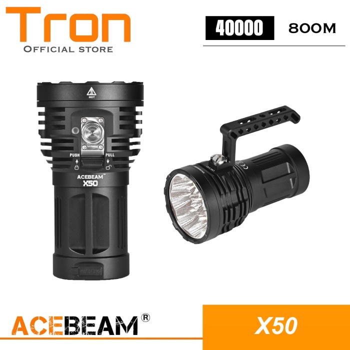 Headlamp Acebeam X50 Senter Led 40000 Lumens 800 Meter Multipurpose Flashlight