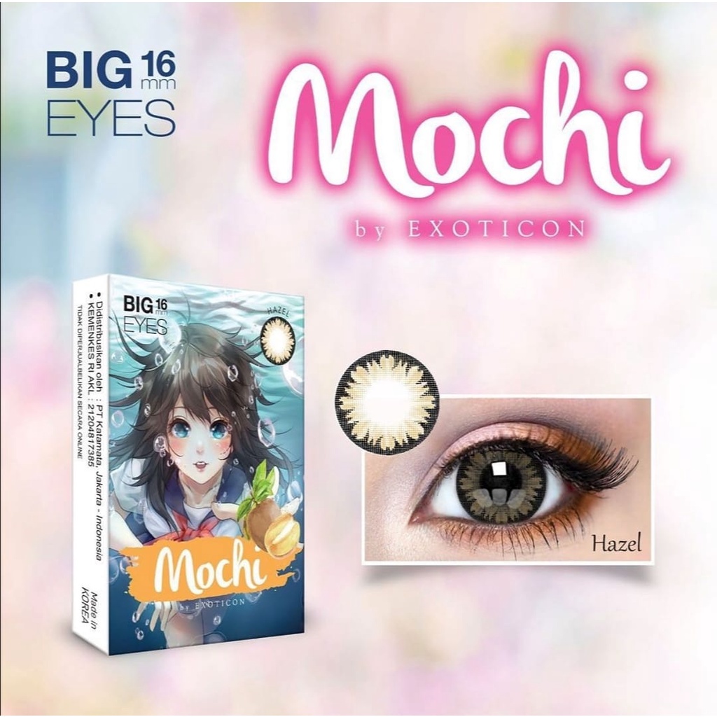 Softlens X2 MOCHI BIGEYES 16mm | Normal &amp; Minus 0.50 - 3.00 + FREE LENSCASE - KASIMURA