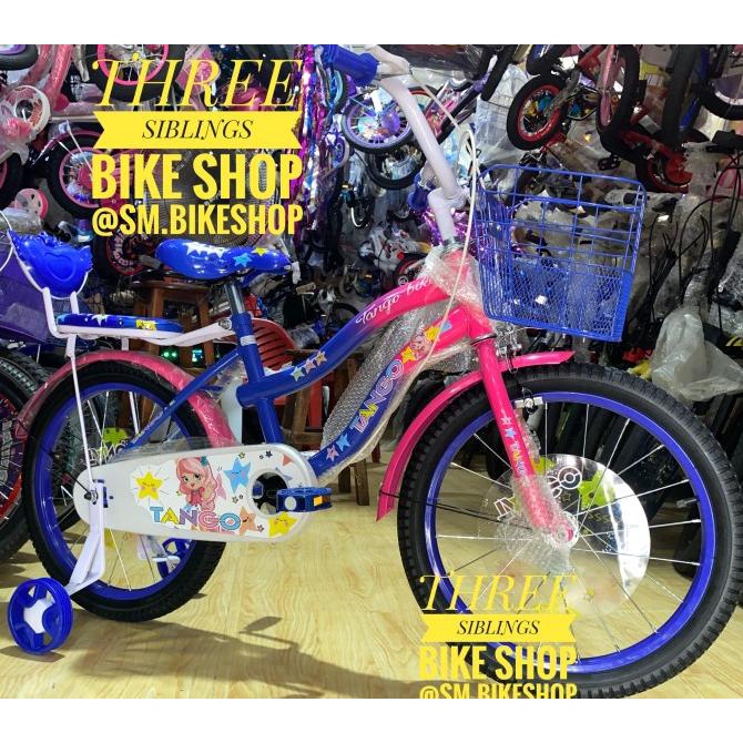 Sepeda Mini Anak Perempuan Tango 18 Inch Pink Biru #Original