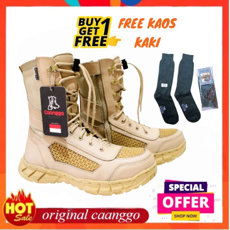 SEPATU pdl boots kulit asli caanggo military cream