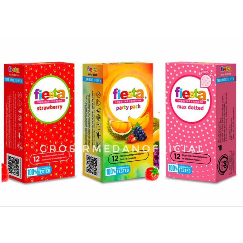 FIESTA besar 12'S PARTY PACK, MAX DOTTED DAN FIESTA STRAWBERRY ISI 12S