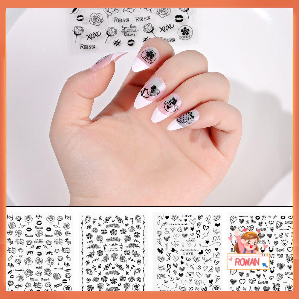 R-bunga Stiker Kuku Perlengkapan DIY Manicure Nail Art Decals