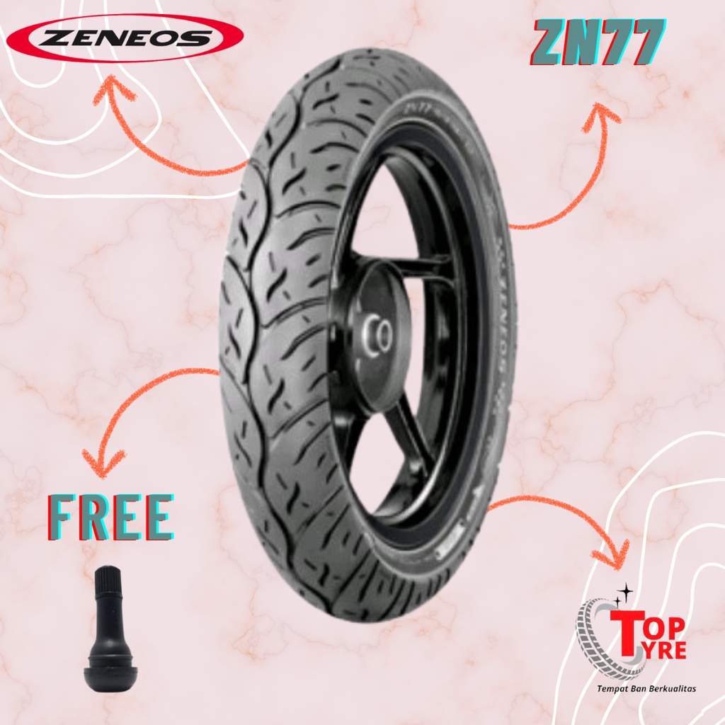 BAN MOTOR STANDAR RING 17  // ZENEOS ZN77  80/90-17 TUBELESS // BAN MOTOR SATRIA FU, BLADE, MX