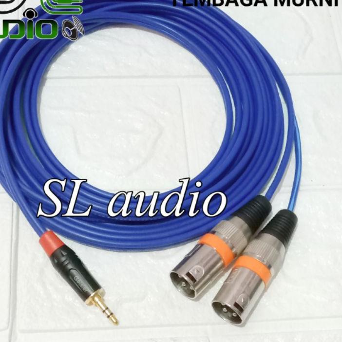 New Kabel Input Hp/lapke mixer audio jack 3.5mm to 2 canon xlr male Ter .... ....