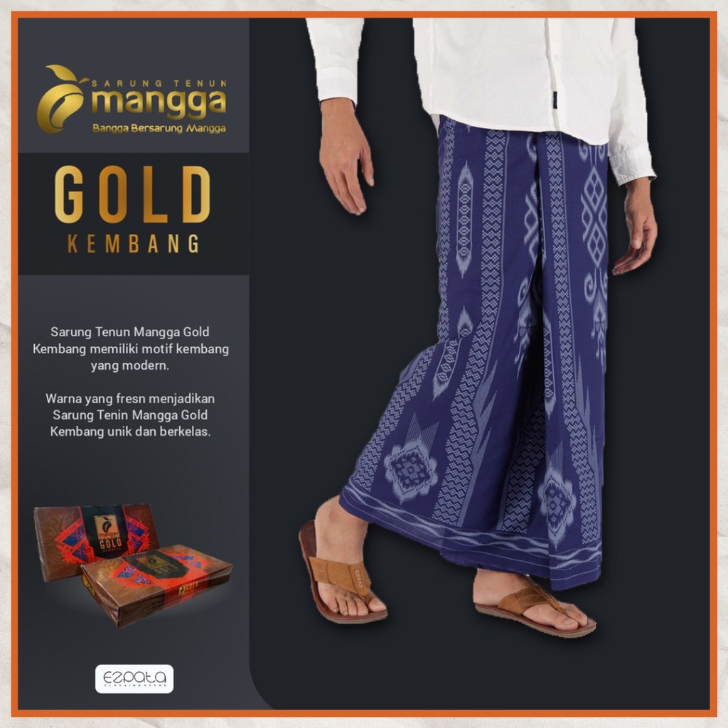 Sarung Pria Tenun Mangga Motif Gold Kembang Edisi Terbaru Terlaris Harga Termurah