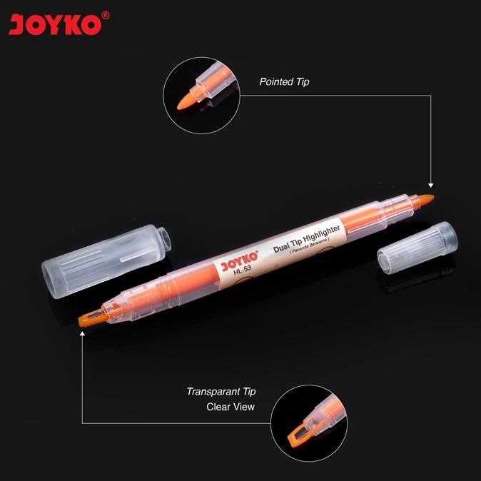 

[KODE SG6VI] Dual Tip Highlighter Penanda Berwarna Joyko HL-53 1 Set 4 Pcs 4 Warna