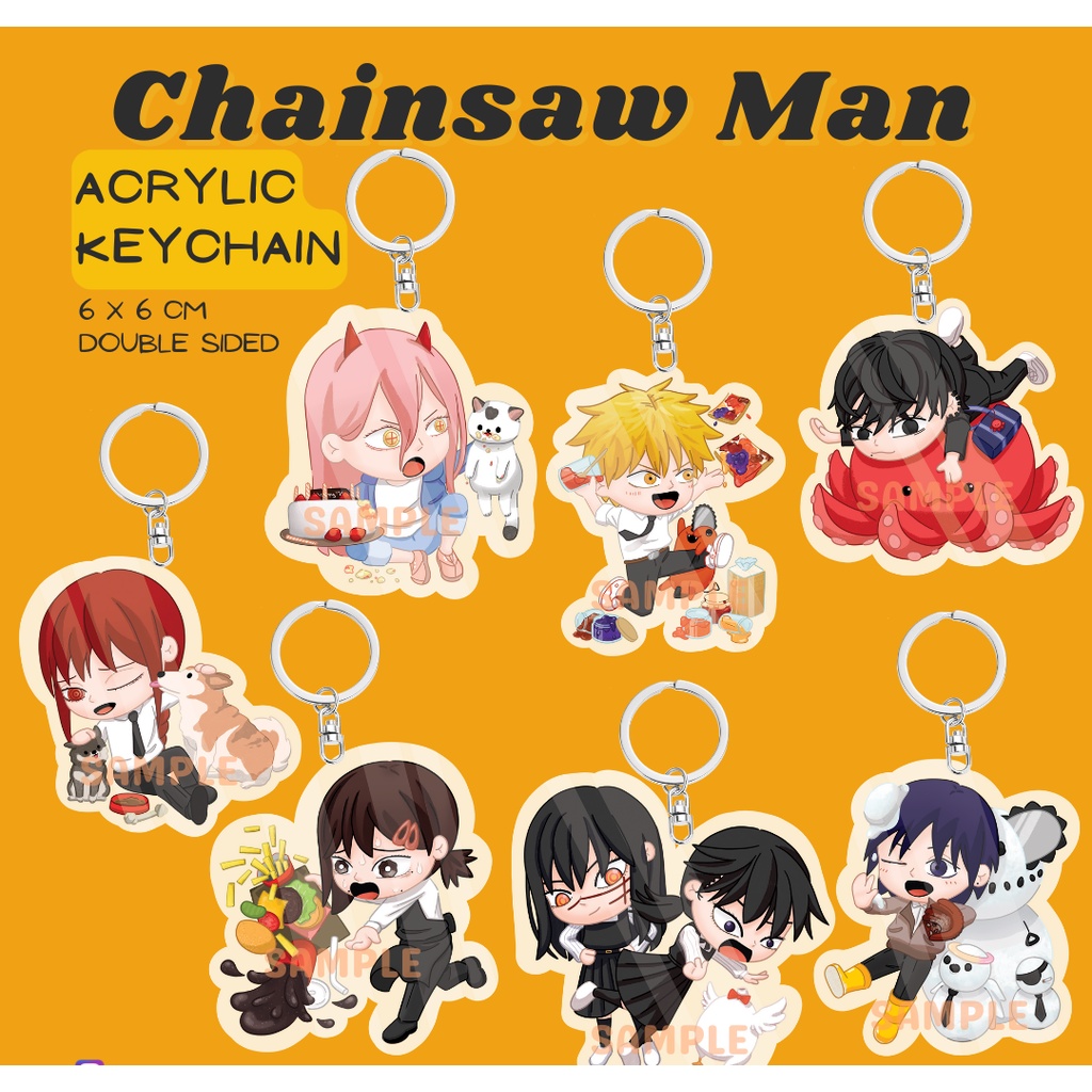 [TYDIR] Keychain Akrilik Chainsaw Man Denji Power Aki Makima Kobeni Asa Yoru Yoshida 2sisi - TYDIR