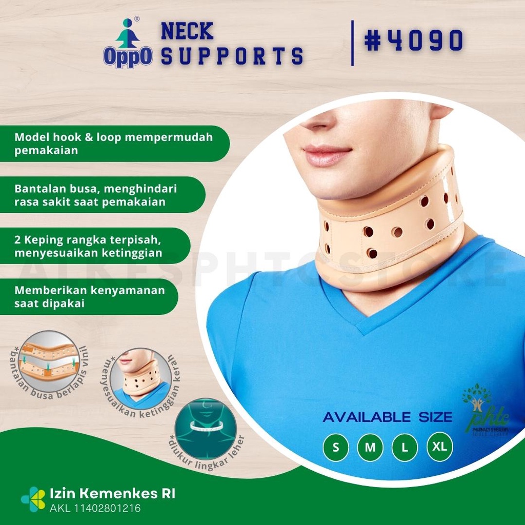 OPPO 4090 Cervical Collar Neck Support Rigid Adjustable Collar Terapi Penyangga Leher Keras