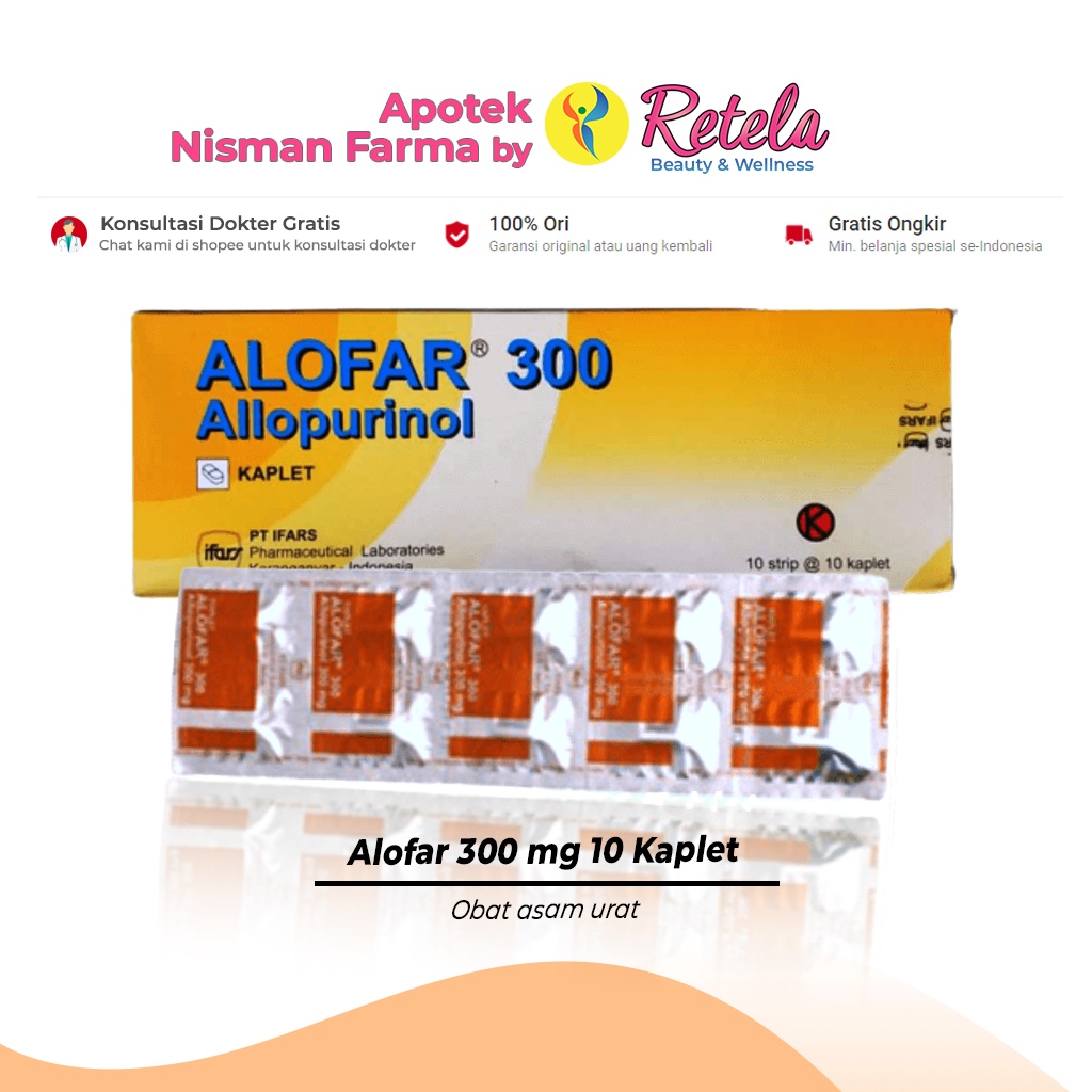 ALOFAR 300MG 1 STRIP 10 TABLET ( ALLOPURINOL 300 MG )