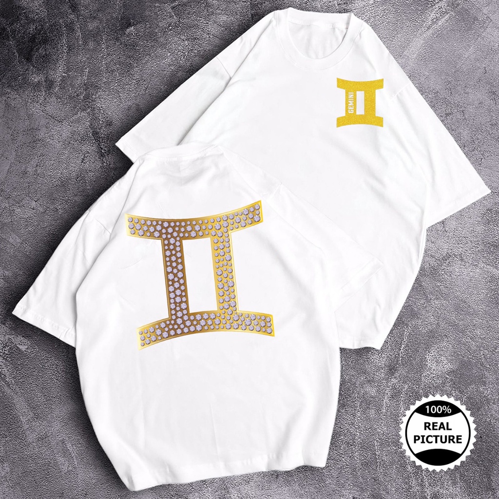 Kaos Oversize Gemini Gold // Kaos Oversize Zodiac Bahan Cotton 24s