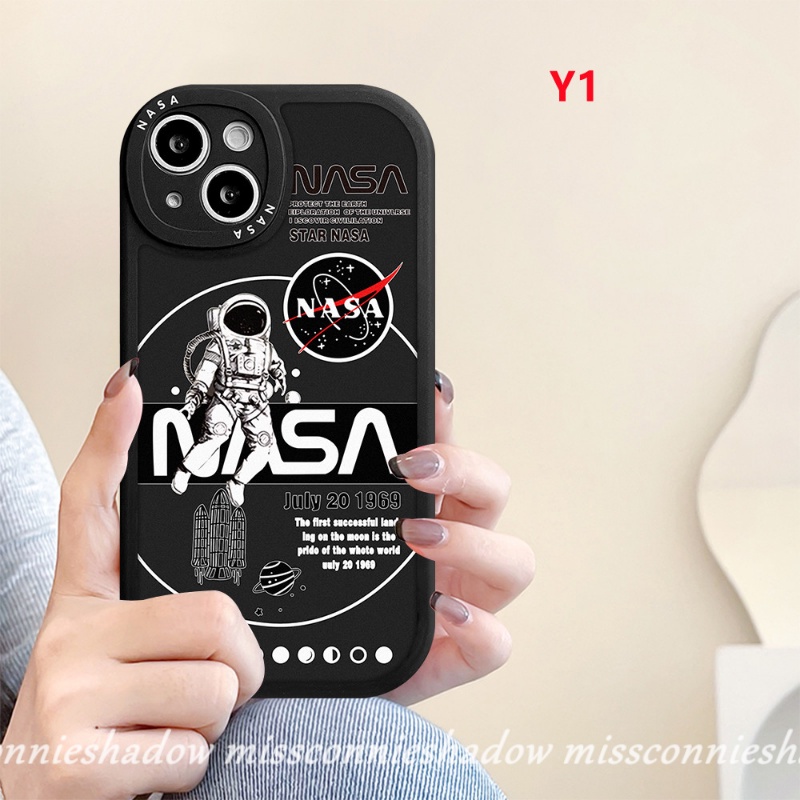 Casing Kompatibel Untuk IPhone 6Plus 7Plus 11 13 12 14 Pro MAX 6 6s 7 8 Plus 14 Plus XR X XS MAX SE 2020 Trendy Merek NASA Lembut TPU Belakang Phone Cover Case