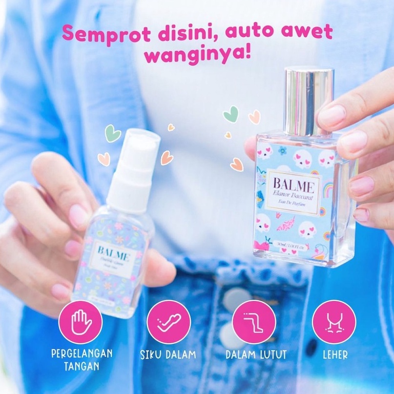 Balme Parfum Parfume Farfum Minyak Wangi Wanita Pria Cewek Cowok Anak Unisex Tahan Lama Dan Wangi Semprot Spray Roll On 24 Jam Non Alkohol Original 100% Elanor Baccarat