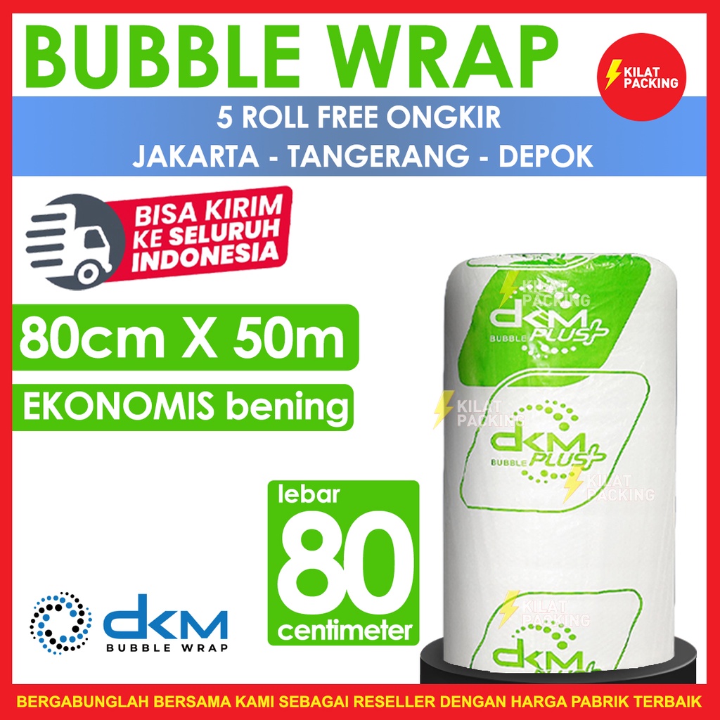 

Bubble Wrap Ekonomis Bening 80CM X 50M Tebal Plastik Bubblewrap Roll