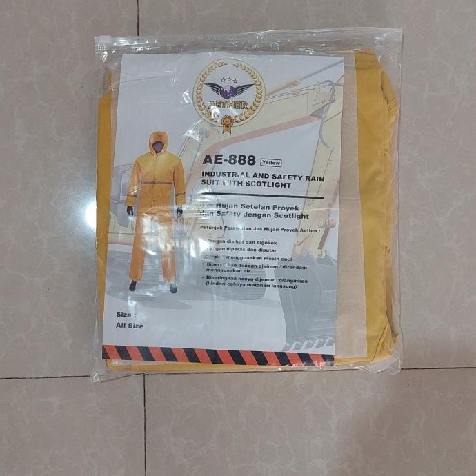 Jas Hujan Stelan Proyek Aether Tebal Kuning