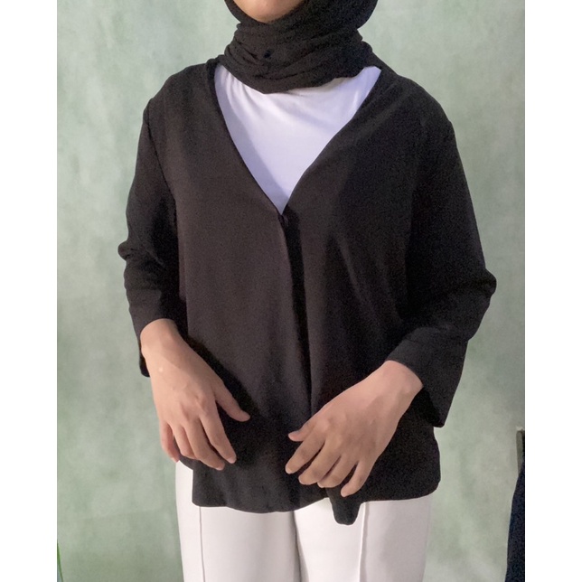 Preloved/Thrift Black Blazer/Blazer hitam/outer hitam/kardigan/cardigan Korean Style