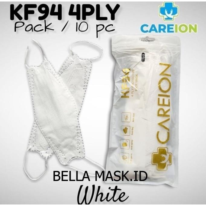 WHITE CAREION KF94 MASKER 4PLY CAREION KEMENKES FACE MASK PER/50 t-bellamaskid Ayo Beli