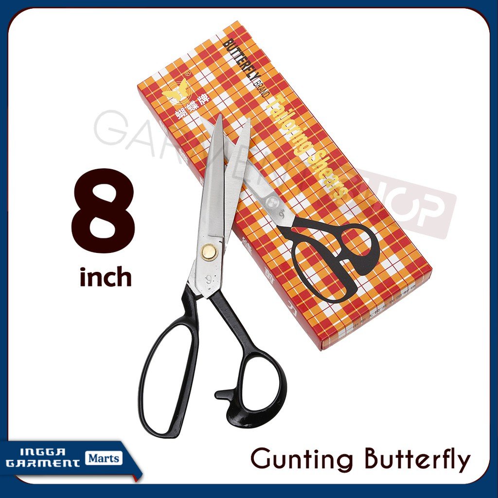 

Gunting Potong Bahan Kain Butterfly 8 Inch / Tailor Scissors