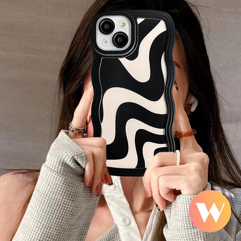 Art Zebra Pattern Wavy Edge Case Realme C33 C12 C25 C15 C30 C11 C25s C21Y C3 C35 C20 C1 C25Y C20A Realme 8pro 9i 8 6i 5i 5 5s 8i 7 7i 9 9pro+ Garis Tidak Teratur Sarung Tpu Lembut