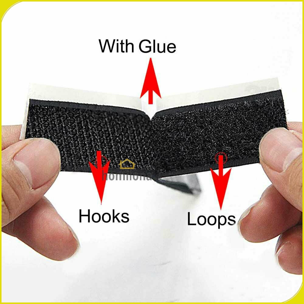 Lakban Velcro Hook and Loop Magic Nilon Sticker 1 Meter TaffPACK ZNK006 Black