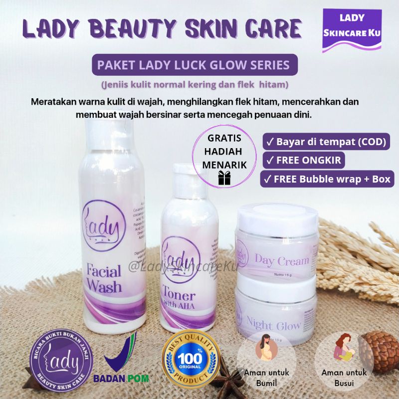 LADY Skincare Lady Lucky Glow / Acne Series Dengan Tekstur krim lebih lembut tidak lengket dan ringa