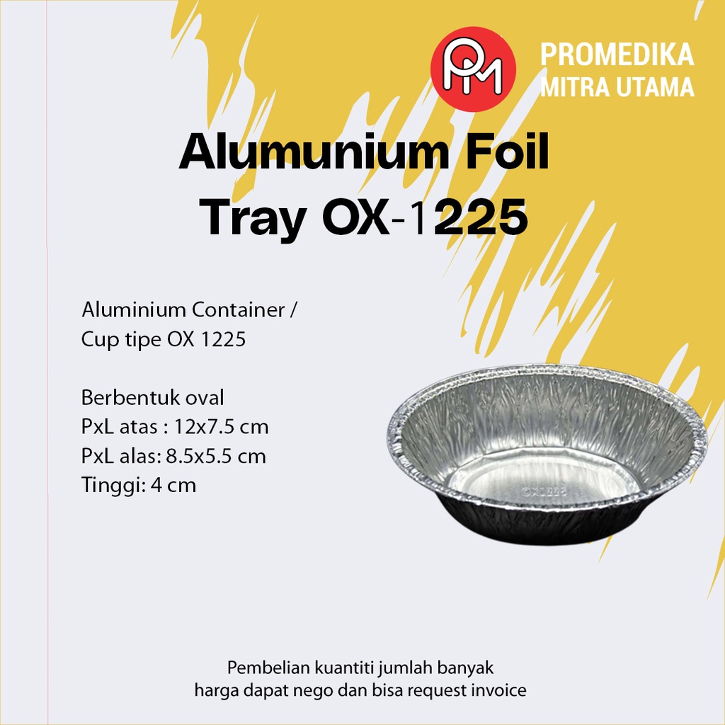 Jual Alumunium Foil Tray OX1225/ Aluminium OX1225 Oval/10pcs Shopee