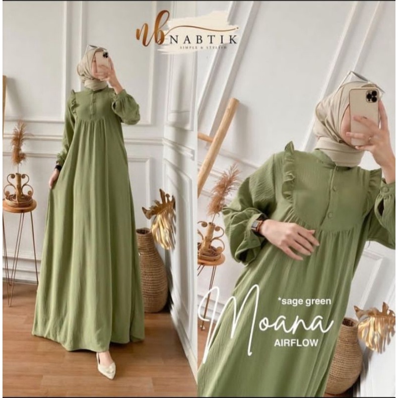 𝐏𝐆𝐌𝐓 •  MOANA DRESS CRINKLE AIRFLOW GAMIS WANITA