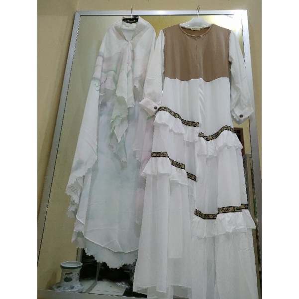 Gamis putih set umroh YODIZEIN