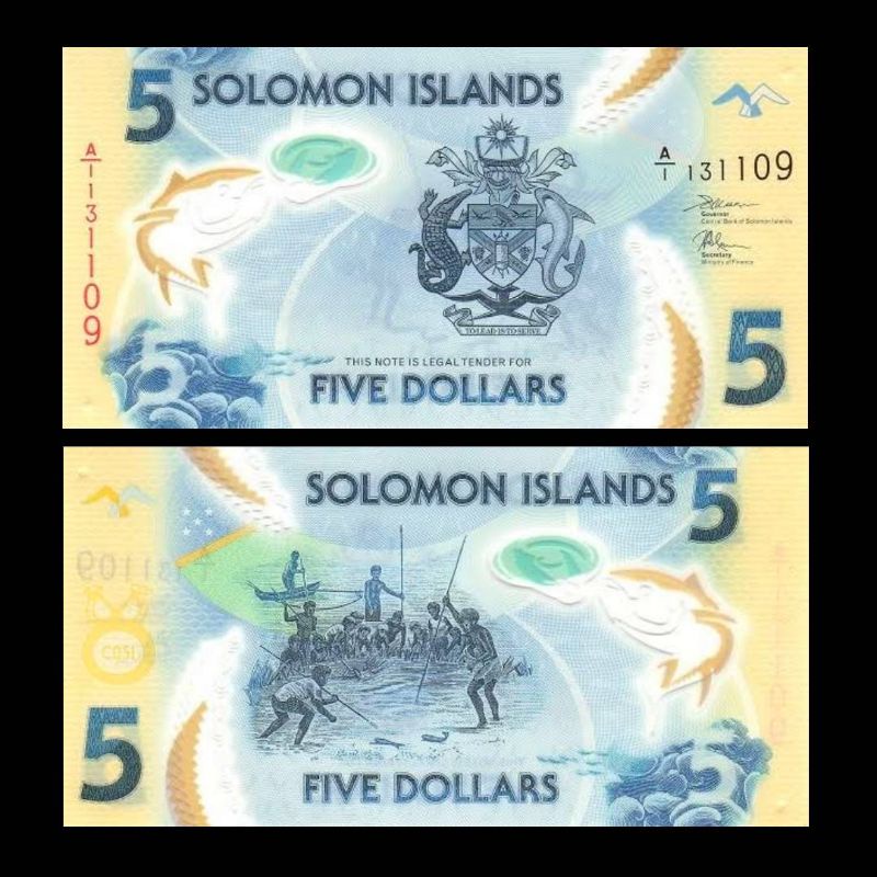 SOLOMON ISLANDS 5 DOLLARS 2019 UNC POLYMER ORIGINAL BANKNOTE