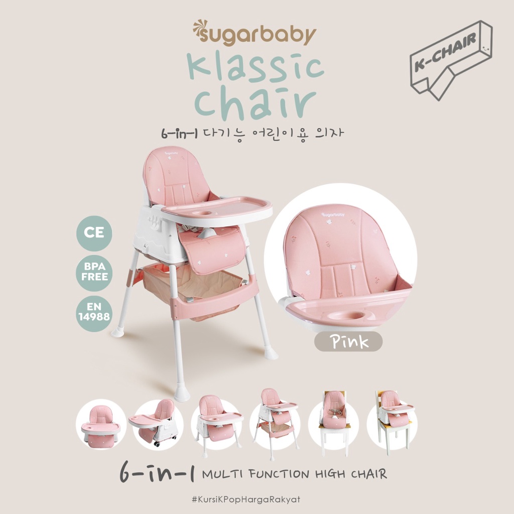 Bouncer Bayi Indonesia Sugarbaby K Chair 6in1 Multifunction High Chair/booster seat/kursi anak/ Kursi Makan Sugarbaby korean style klassic high chair 6in1 kursi makan anak bayi k-chair Kursi Makan Anak Ala Korea Kursi Makan Sugarbaby