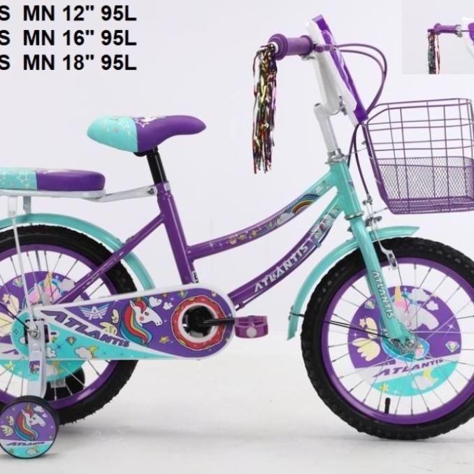 Sepeda Mini Ukuran 12 16 18 Inch Atlantis Poni Unicorn Perempuan Cewe #Original