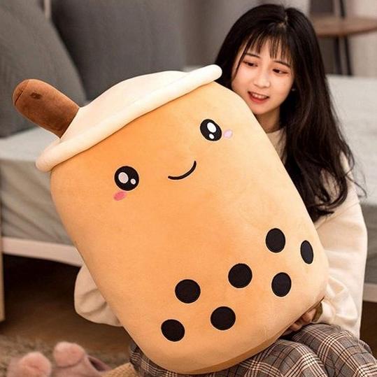 Boneka Boba Teh Milk Tea Jumbo Ukuran 50Cm Bahan Halus Dan Lembut