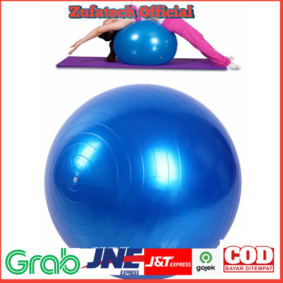 Bola Yoga Pilates Fitness Gym 55CM - Blue