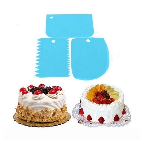 Kapi Set 3 pcs Alat Pemotong Adonan Clay Scraper Dough Fondant Comb Batter Mixture Cut Cake Roti Dekorasi Kue Berbagai Stuff Kitchen Bentuk Motif Warna Cooking Baking Tools Platting Krim Creme Plating Hias Menghias Tart Murah Termurah Grosir Prakarya