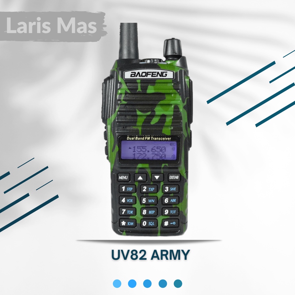 Radio HT Handy Talkie Bofeng UV 82 UV82 Army Loreng Tentara 5W 5 Watt