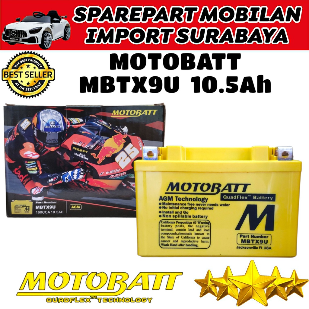 JAMINAN GARANSI MOTOBATT MBTX9U SEPEDA MOTOR NINJA ZX-6R NINJA 250 FI PIAGGIO ZIP PULSAR 200 NS MTX7A YTX9