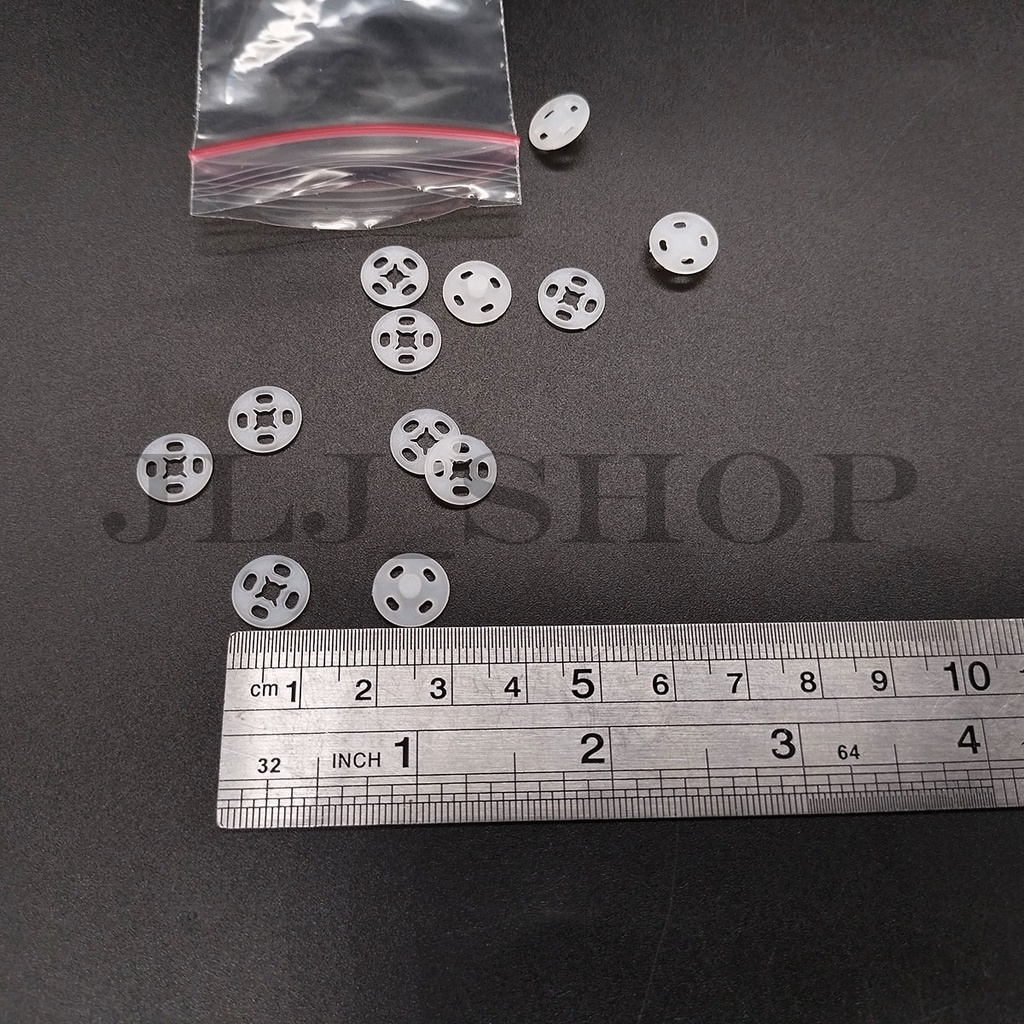 Kancing cetet plastik 10mm (10pasang/bungkus)