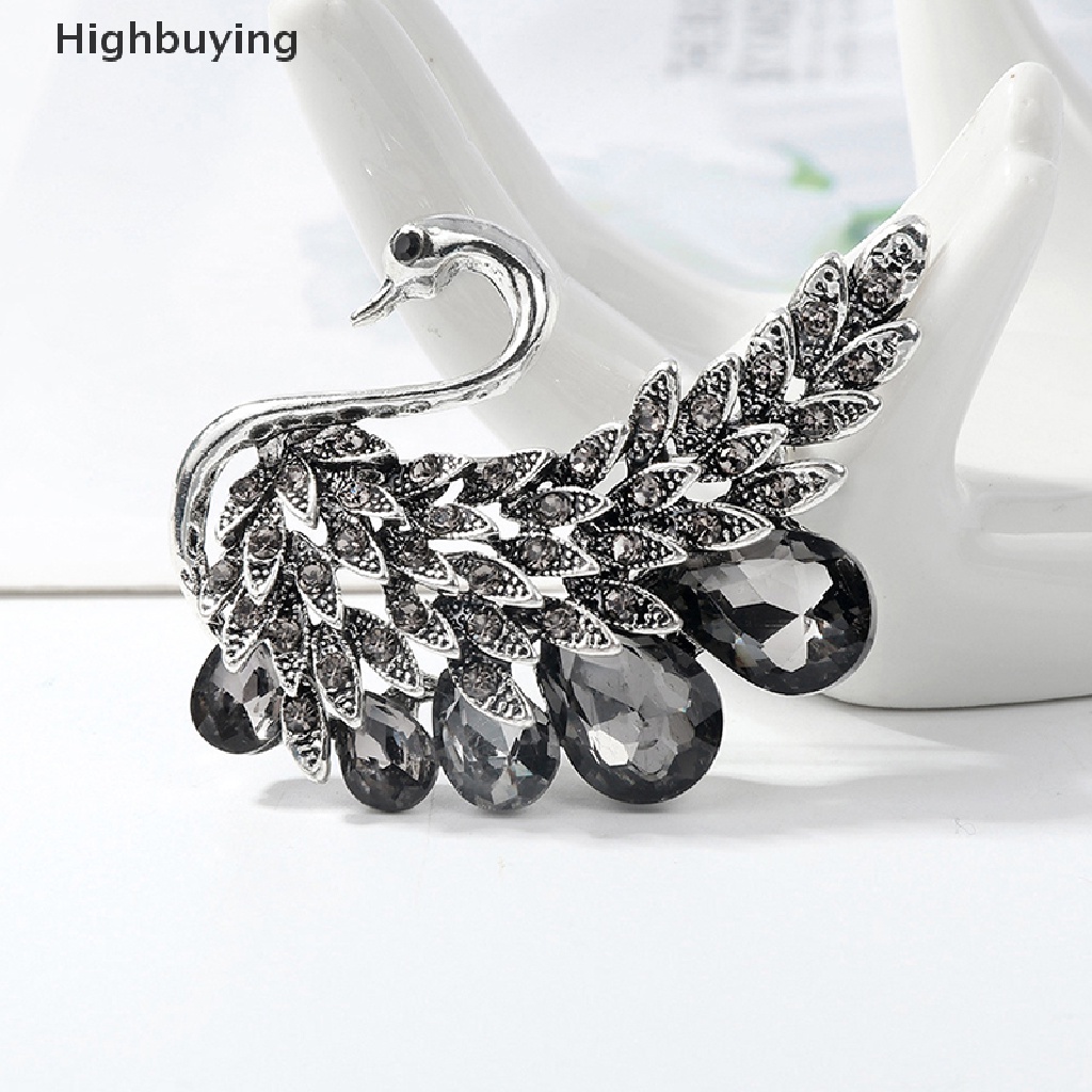 Hbid Swan Pin Bros Swan Untuk Wanita Berlian Imitasi Mulia Swan Brooch Elegan Pin Fashion Perhiasan Hewan Kerah Pin Pesta Pernikahan Lencana Wedding Pin Glory