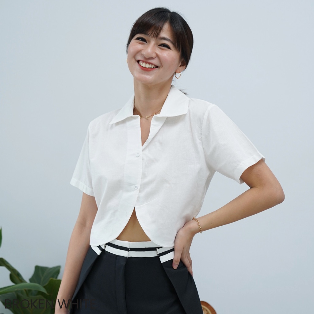 Minibiliri Crop Top Cotton Atasan Blouse Wanita
