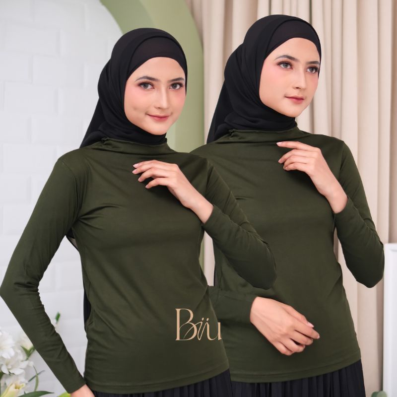 Biiu Kaos Inner Manset Wanita Turtleneck Body Fit Tangan Panjang Premium