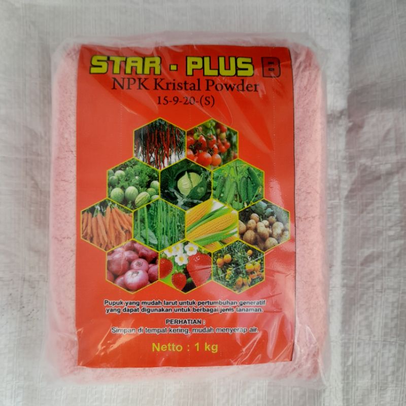 PUPUK NPK BUAH KRISTAL POWDER 15-9-20(S) STAR PLUS BUAH / NPK BUAH / NPK KRISTAL POWDER BUAH / 100% 