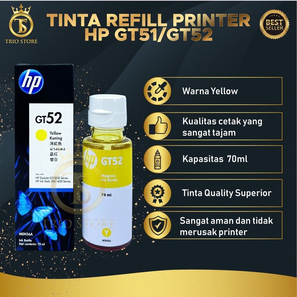 1 SET 4 PCS Tinta HP GT51 GT52 For Printer 5810 5820